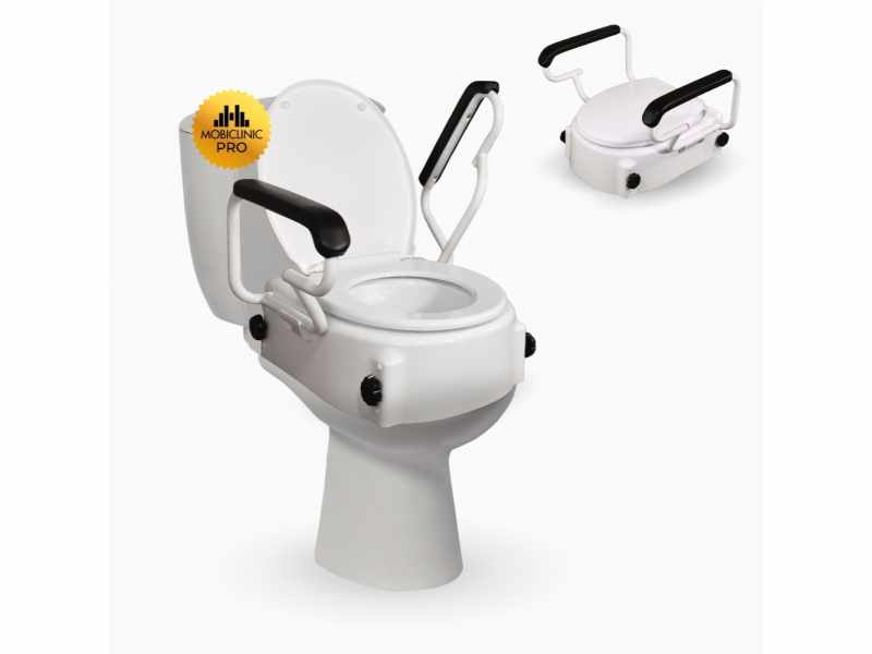 Alzador WC Tajo com reposabrazos abatíveis e altura regulável (17 cm)