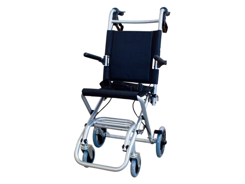 Cadeira de rodas Jupiter Transit, assento de 34 cm, dobrável, alumínio preto (CLINICALFY)