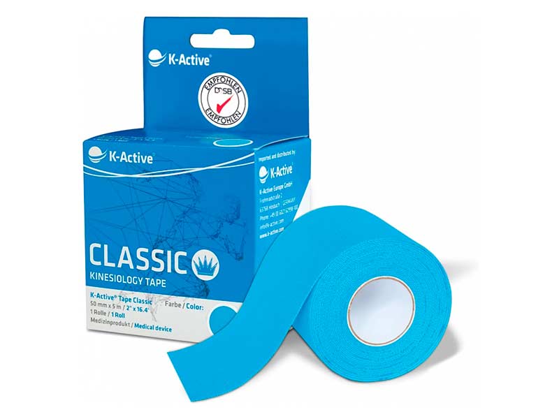 Kinesiotape vendaje K-Active 5cmx5m 1 rollo azul