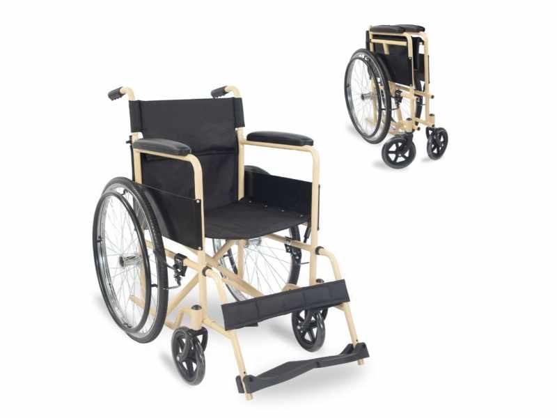 Cadeira de Rodas Plegável de Aço 45 cm Mod. Denver Tecido Preto