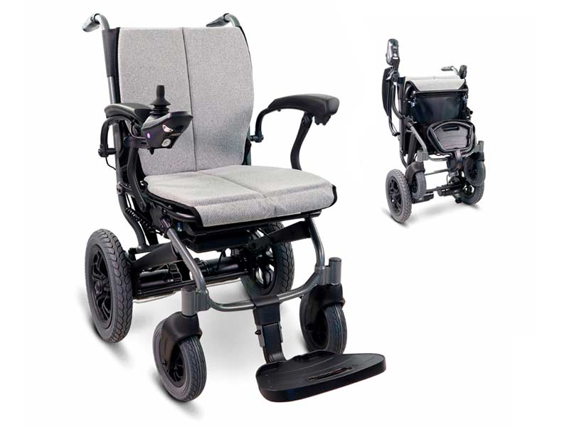 Carrozzina elettrica pieghevole in alluminio