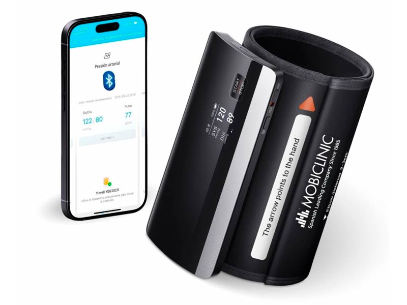 Misuratore di pressione digitale da braccio Cardiomed con Bluetooth.