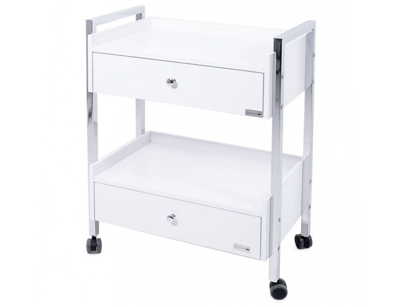 Καρότσι Τροχήλατο με 2 Συρτάρια Ξύλινα και Σιδερένια Δομή