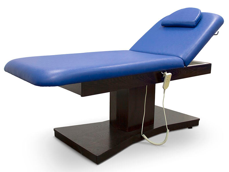 Table divan électrique 2 moteurs avec dossier inclinable et orifice facial
