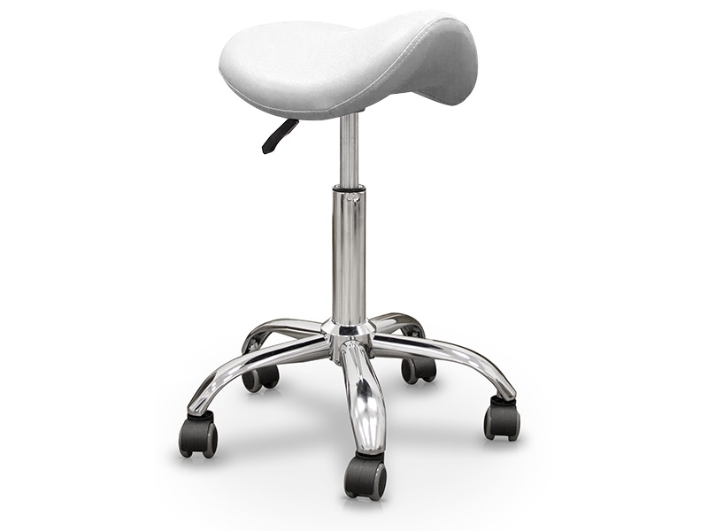 PONY seating stool, chrome plated base with 5 wheels