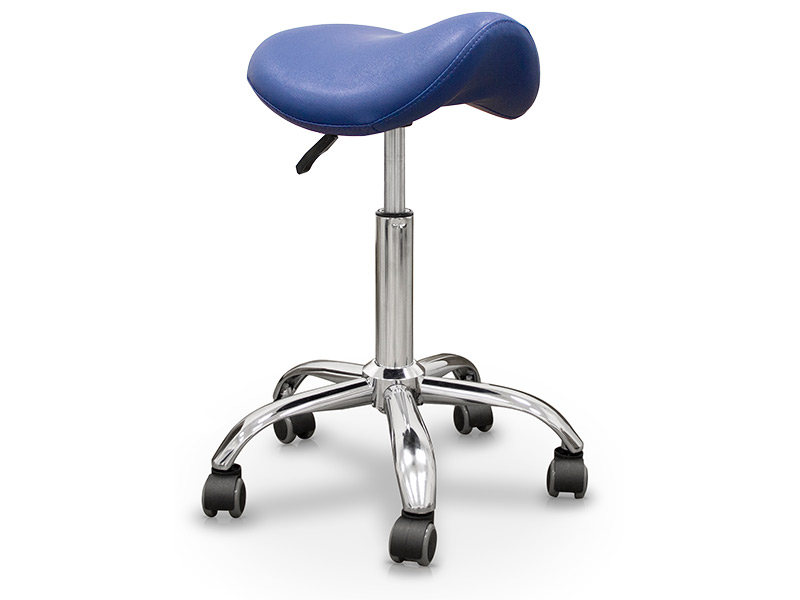 Tabouret type Pony base chromée, 5 roulettes
