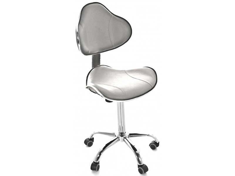 Tabouret ergonomique avec élévation à gas et 5 roulettes
