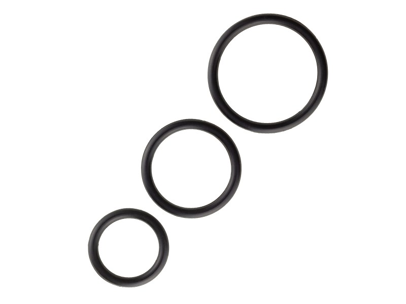 Anello maschile - Set di 3 misure S, M, L - Nero - Sextoy