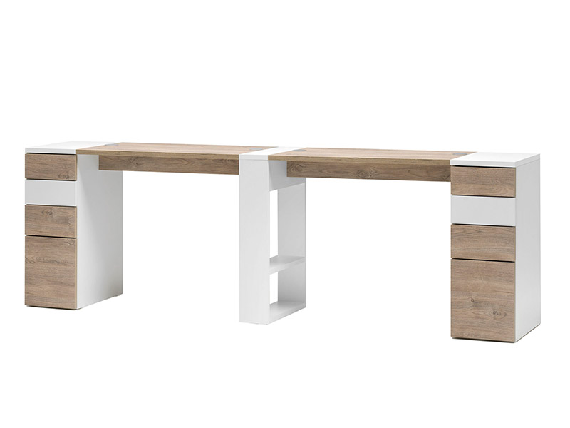 Mesa de manicure em madeira com estação dupla VICTOR 7 - Fabricada em Itália