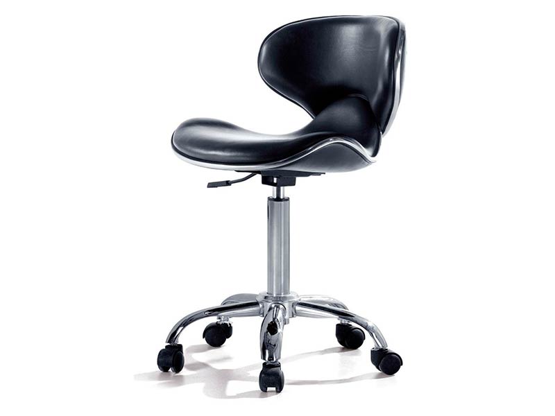 Tabouret de travail Vali avec dossier, réglable et à roulettes