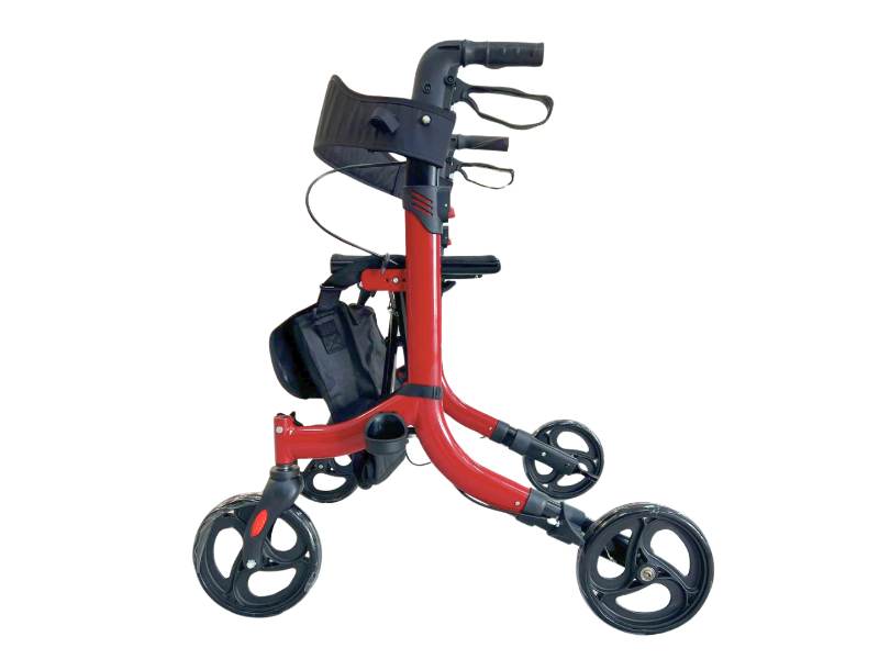 Andarilho compacto dobrável em alumínio com travões, cesto, 4 rodas VITAWALK PRO SC5023B