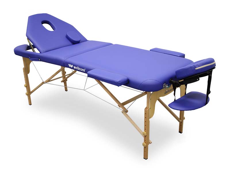Lettino da massaggio pieghevole in legno WELLCORE 185 x 65 cm con schienale plus