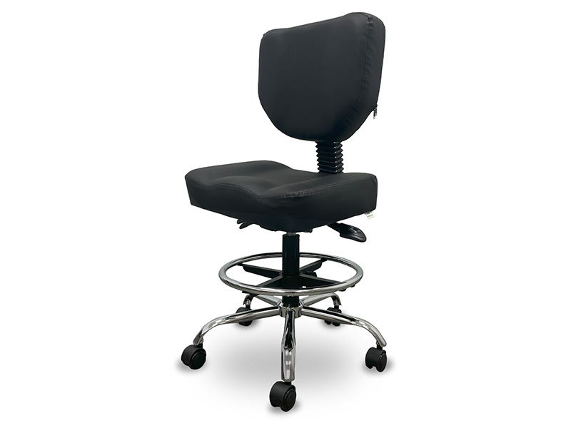 Tabouret hydraulique Wellcore avec dossier et repose-pieds