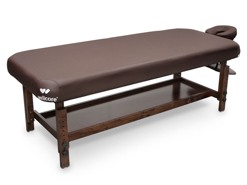 Table de soins fixe en bois Wellcore avec appui-tête
