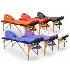 Camilla de masaje plegable de madera PRO 186 x 66 cm con respaldo plus