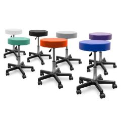 Taburete con base rodable y elevaci&oacute;n con gas