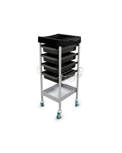 Friseurwagen mit Schubladen und unterem Metalltablett