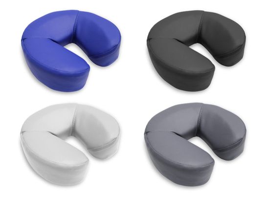 Coussin Facial Massage Ergonomique En Similicuir - Forme Fer à Cheval 25x26x6 Cm - Noir - Pour Table De Massage
