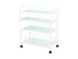 Chariot Multiusage Esthétique POL-1015 Blanc avec Roulettes et Porte-Lampe