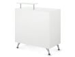 Banque reception avec meuble 98 cm bois blanc moderne POL-Q0833
