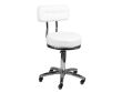 Tabouret pivotant acier finition brillante pour centre esthétique blanc