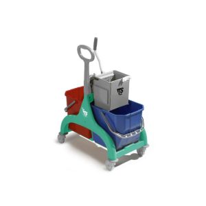 Carrello professionale per le pulizie Nick verde doppio da 50 Lt.