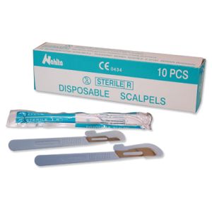 Disposable sterile scalpel, 10 pcs