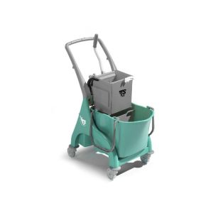 Carrello professionale per le pulizie Nick verde 28 lt con strizzatore O-Key e maniglia U
