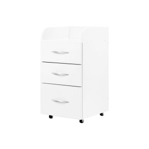 Chariot multi-usage en métal et bois POL-400 avec 3 tiroirs et roulettes