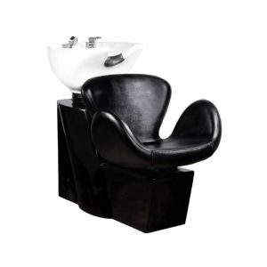 Unité de lavage cheveux Amsterdam Gabbiano professionnel noir avec bac blanc