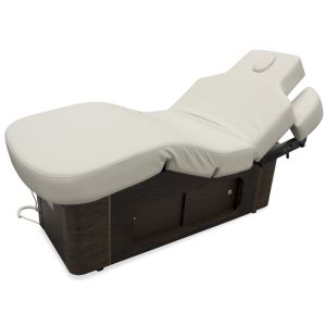 Electric spa bed with 2 motors, adjustable backrest and cabinet with ebony base