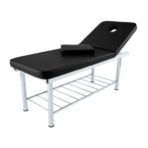Table fixe en acier, finitions chromées et dossier inclinable