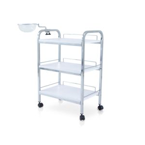 Schoonheid en spa trolley met 3 legplanken en emmer