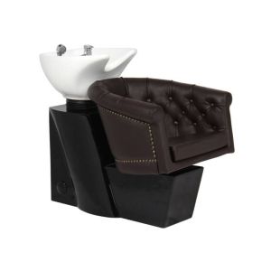 Unité de lavage coiffure London marron en simili cuir Gabbiano
