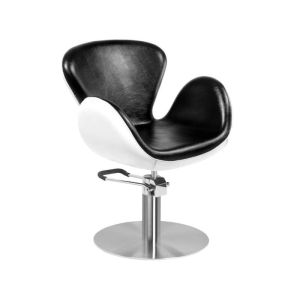 AMSTERDAM Friseur Stuhl Barber Sessel Barberpub Salon Friseureinrichtung Bedienungs (Schwarz/Weiß)