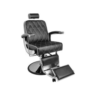 Cadeira de Barbeiro Imperial Preta com Base Cromada Ajustável