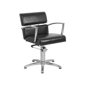 Fauteuil de coiffure noir Gabbiano à base cinq étoiles ajustable