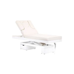 Table de massage Spa Cosmetic 815B en cuir eco blanc brillant, réglable électrique