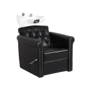 Unité de lavage cheveux Berlin Lux noir en éco-cuir Gabbiano