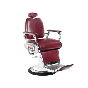 Poltrona de Barbeiro Moto Style Bordô Gabbiano Ajustável Eco Couro
