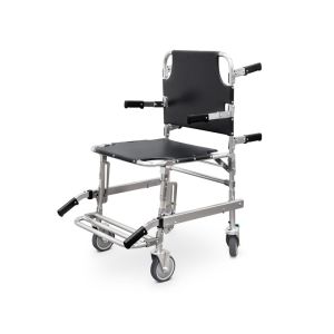Portaiden evakuointituoli pyörillä ja käsinojilla
