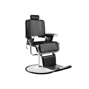 Cadeira de Barbeiro Royal X Preta com Encosto Reclinável e Apoio Ajustável