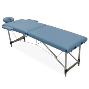 Maca dobrável de alumínio 185x60 cm com apoio de cabeça