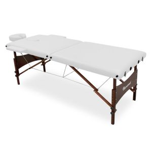 Lettino da massaggio pieghevole in legno con rinforzo, 185x70 cm