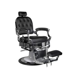 Cadeira de Barbeiro Ernesto Preto com Ajustes de Conforto e Estilo