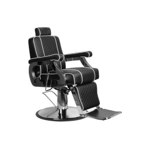 Cadeira de Barbear Paulo Preta com Ajuste e Encosto Reclinável Gabbiano