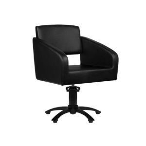 Fauteuil de barbier Bergen Gabbiano noir en simili cuir écologique