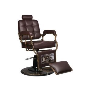 Cadeira de Barbeiro Boss Brown em Couro Ecológico Luxo Gabbiano