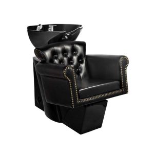 Fauteuil lavage barbier Berlin noir en simili cuir Gabbiano