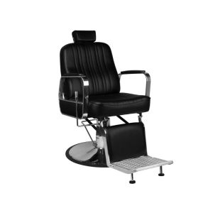 Poltrona de Barbeiro EIRE com Pistão Hidráulico e Encosto Reclinável Preto
